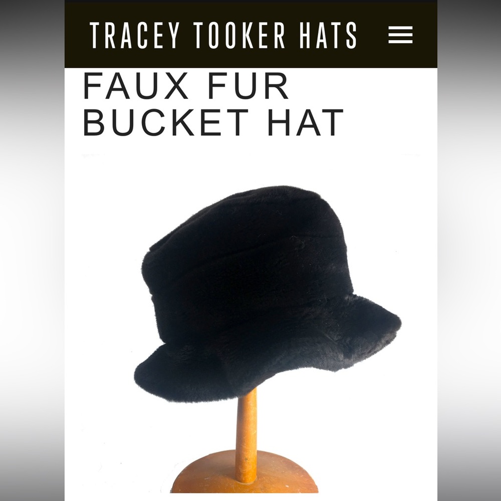 Vintage Tracey Tooker New York bucket hat faux fur